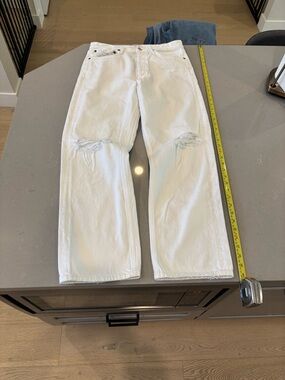 Agolde White High-Rise Straight Jeans